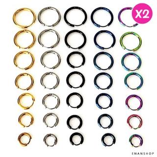 【ENANSHOP 惡南宅急店】鈦鋼圈圈耳環2入組 不生鏽 抗過敏 可戴著洗澡 尺寸任選 圓圈耳環-0178D