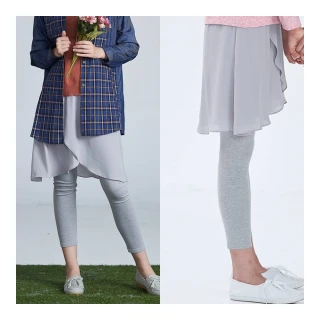 【PINK NEW GIRL】休閒假兩件荷葉裙式彈性內搭褲 U1501MD(S/M)