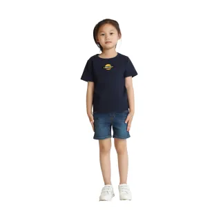 【Lee 官方旗艦】童裝 短袖T恤 / 星球繡標 深海藍 標準版型(LL2002139PC)