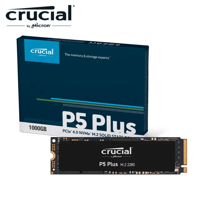 Crucial 美光】P5 Plus 1TB PCIe M.2固態硬碟(讀：6600M/寫：5000M
