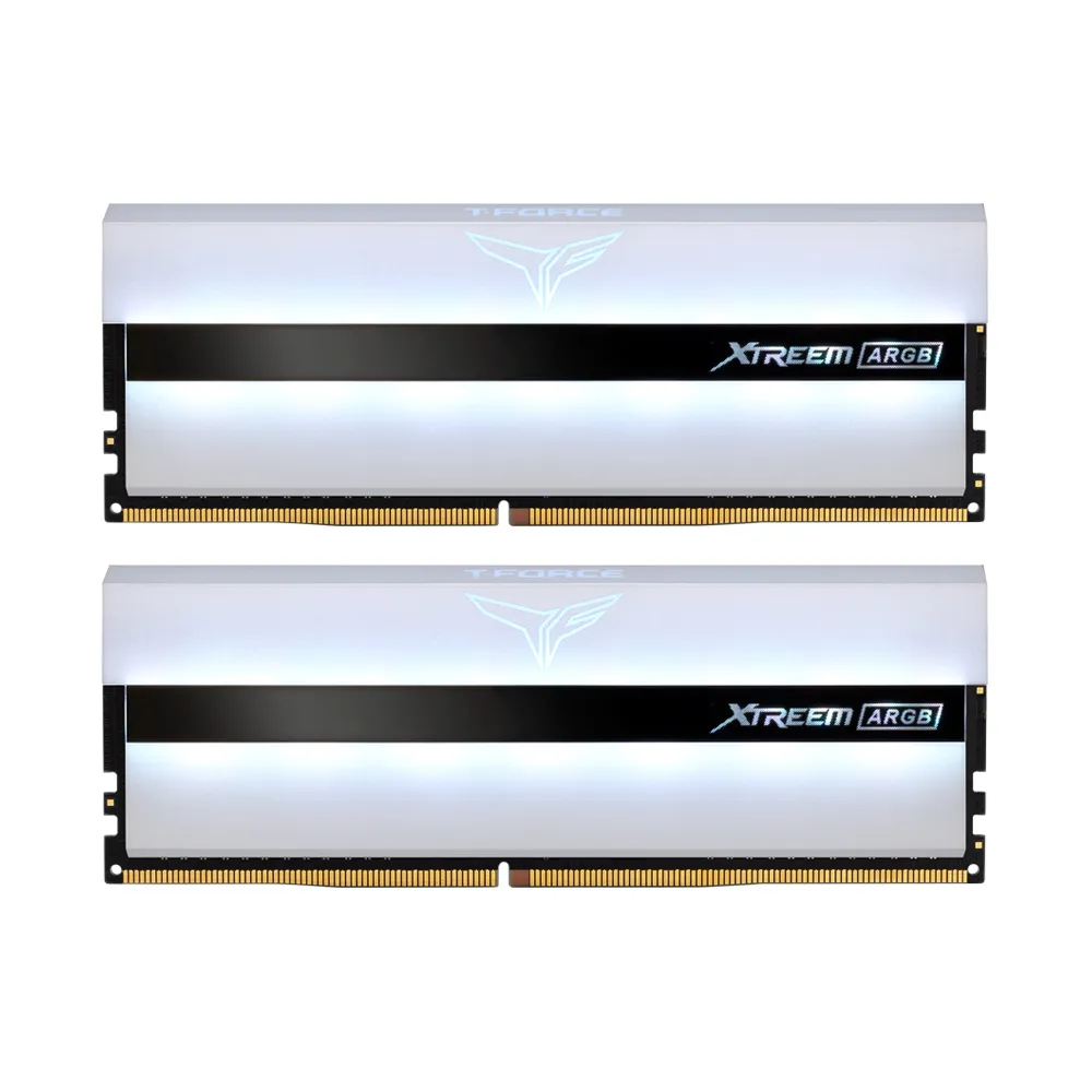 【Team 十銓】T-FORCE XTREEM ARGB WHITE DDR4-3600 32GBˍ16Gx2 CL18 桌上型超頻記憶體