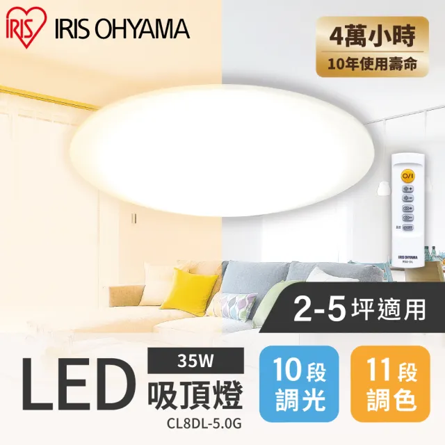 【IRIS】LED圓盤吸頂燈 5.0系列 可調光/可變色 CL8DL(2-5坪適用 可調光 可變色 遙控開關)