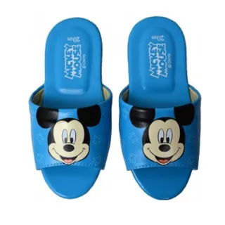 【Disney 迪士尼】米奇兒童室內皮拖–寶藍色(MK5686)