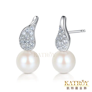 【KATROY】天然珍珠．母親節禮物．純銀耳環(8.0 - 8.5mm)