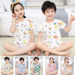 【Kori Deer 可莉鹿】兒童純棉透氣網眼短袖兩件式家居服套裝(睡衣睡褲男童女童短褲洞洞衣)