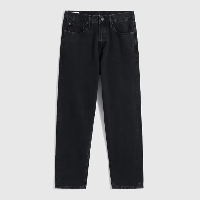 【GAP】男裝 寬鬆錐形牛仔褲 輕透氣系列-黑色(695992)