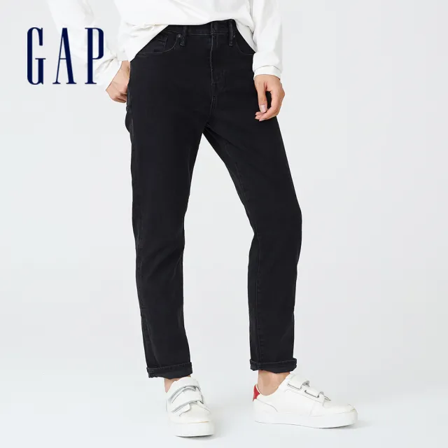 【GAP】男裝 寬鬆錐形牛仔褲 輕透氣系列-黑色(695992)