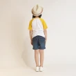 【Lee 官方旗艦】童裝 短袖T恤 / 撞色連袖 太陽黃 標準版型(LL20019866P)