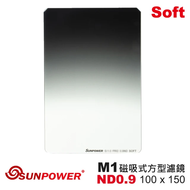 【SUNPOWER】M1 100x150 SOFT ND 0.9 軟式漸層 磁吸式方型濾鏡