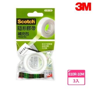 【3M】810R-10M Scotch隱形膠帶補充包 19mmx10M(3入1包)