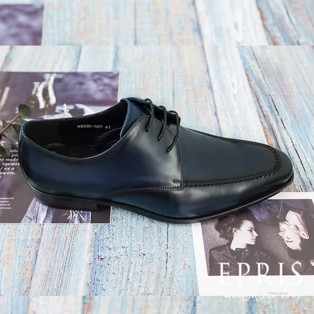 【EPRIS 艾佩絲】現貨 最舒服皮鞋 藍色皮鞋 德比鞋 紳士鞋 上班正式皮鞋 結婚皮鞋-寶靛藍(手工皮鞋)