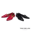 【TINO BELLINI 貝里尼】巴西進口牛漆皮平底樂福鞋FBV0003(紅)