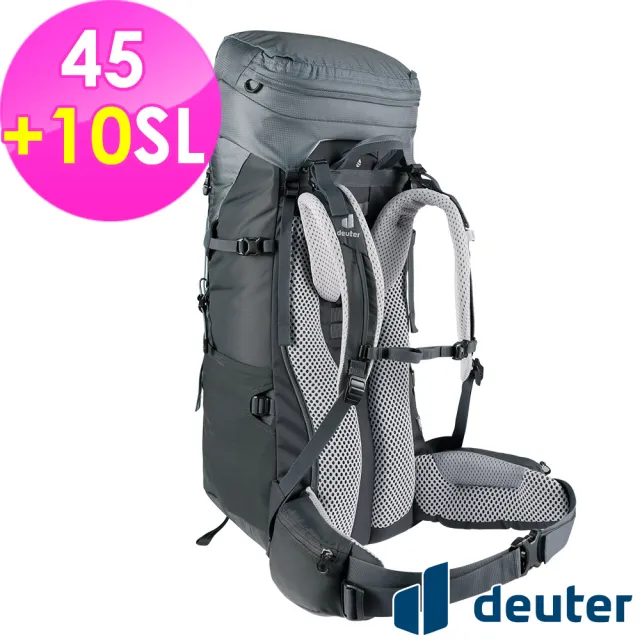 【deuter】AIRCONTACT LITE 45+10SL拔熱式透氣背包(3340421深灰/黑/長途登山包/自助背包客/休閒旅遊包)