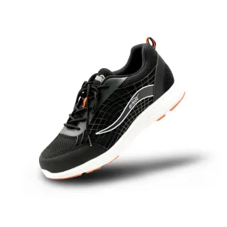 【達特富 Dr.Foot】進口成人運動鞋綁帶/高彈力保健休閒鞋系列/黑色