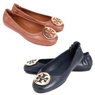 【TORY BURCH】TORY BURCH Minnie Travel 金盾柔軟Nappa皮革娃娃鞋(2色)