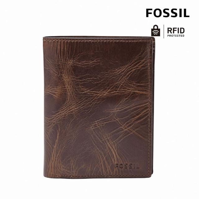 【FOSSIL 官方旗艦館】Derrick 真皮RFID防盜多功能皮夾-深棕色 ML3686201 出國必備