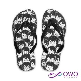 【QWQ】男款防滑防水夾腳拖鞋 馬子狗聯名人字拖鞋 輕量彈性涼拖鞋雨鞋 馬子狗們 曜石黑 MIT(AIMZ)