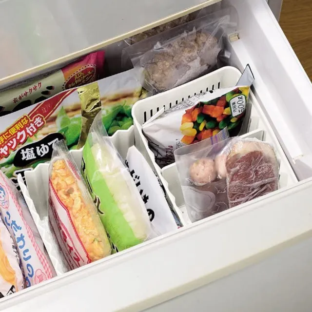 【台隆手創館】日本PEARL 冰箱收納盒附隔板(白/棕)