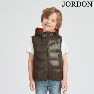 【JORDON 橋登】童 輕量連帽羽絨背心(小孩外套/大童/保暖)