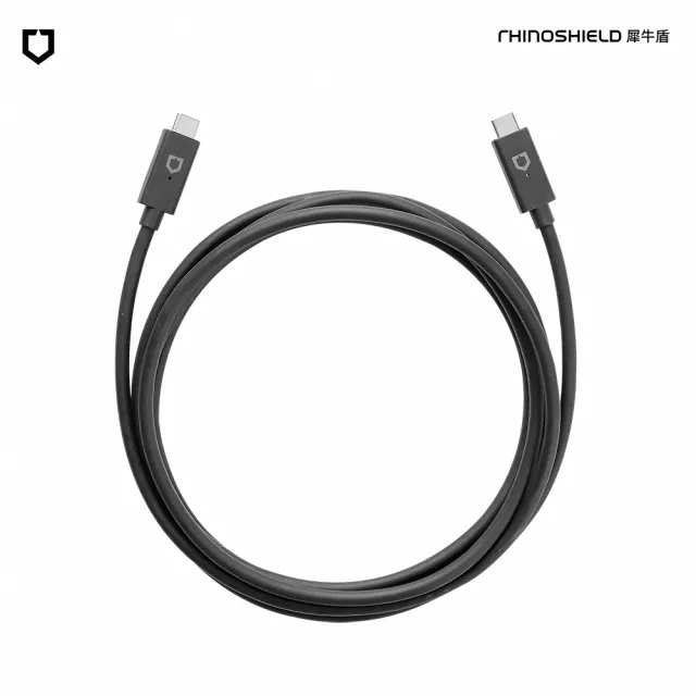 【RHINOSHIELD 犀牛盾】USB-C to USB-C 黑色傳輸/充電線 「2公尺/2M」(Mac/PC適用Type C)