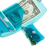 【SALLIES】日本迷你透視輕量化錢包 零錢包 皮夾 收納包(白紅格紋)