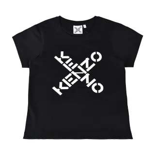 【KENZO】KENZO白字印花LOGO造型修身棉質短T(S/M/L/黑)