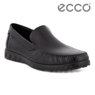 【ecco】S LITE MOC M 輕巧休閒皮鞋 男鞋(黑色 54051401001)