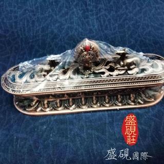 【盛硯莊佛教文物】小八吉祥銅香爐(藏傳)