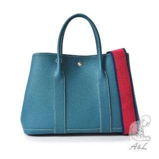 【A&L 老工匠】經典精品牛皮/真皮柏金花園包36cm(campaign 奢華藍)