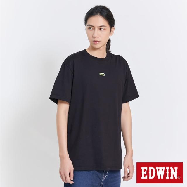 【EDWIN】男裝 EFS BOX LOGO反光短袖T恤(黑色)