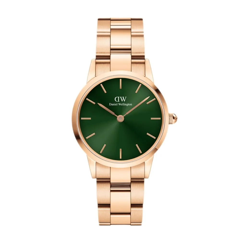 【Daniel Wellington】DW 手錶  Iconic Link Emerald 28mm/32mm森林綠精鋼錶(DW00100421)