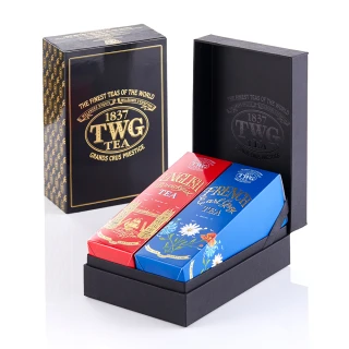 【TWG Tea】時尚茶罐雙入禮盒組 英式早餐茶100g+法式伯爵茶100g(黑茶)