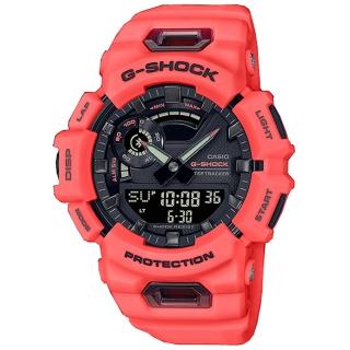 【CASIO 卡西歐】G-SHOCK 智慧藍芽連線 雙顯錶 橙紅 防水200米(GBA-900-4A)