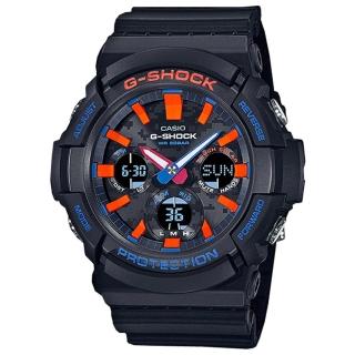 【CASIO 卡西歐】G-SHOCK 雙顯指標 男錶 矽膠錶帶 防水200米(GAS-100CT-1A)
