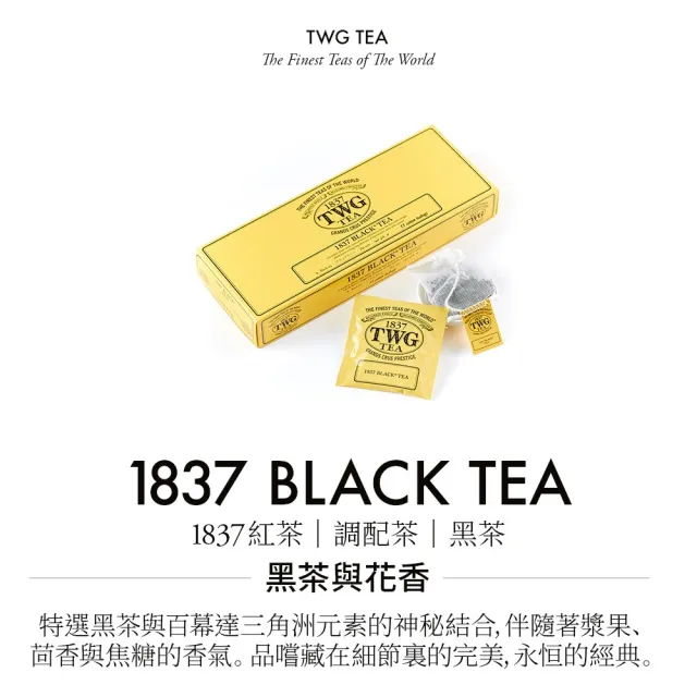 TWG Tea】手工純棉茶包1837黑茶15包/盒(1837 Black Tea;黑茶) - momo