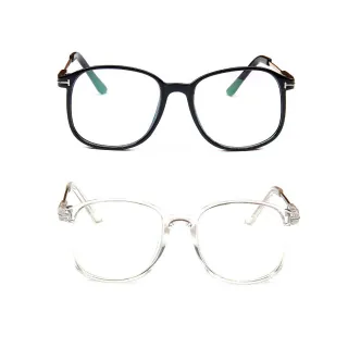 【ENANSHOP 惡南宅急店】透明金屬大框眼鏡 送鏡袋鏡布 護目鏡 韓國熱賣款 黑框眼鏡-0052M