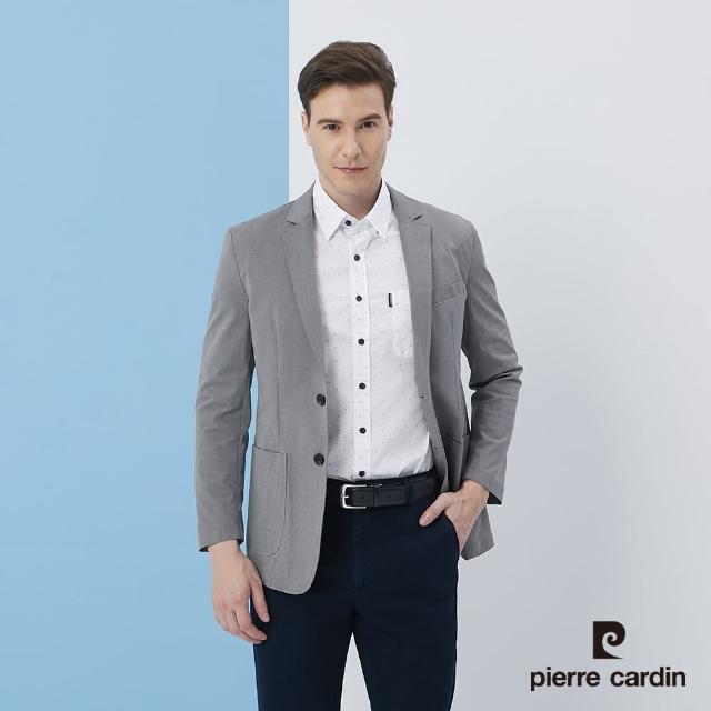 【pierre cardin 皮爾卡登】商務休閒 男款 都會時尚休閒西裝外套-灰色(5217572-95)