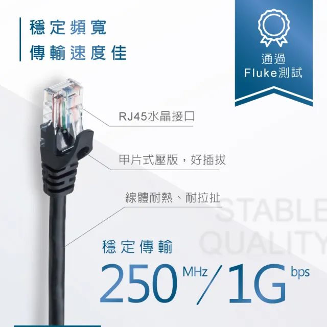【RASTO】CAT6 3M網速1GPS網路線 REC5
