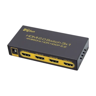 【DigiSun 得揚】UH831 4K HDMI 2.0 三進一出影音切換器
