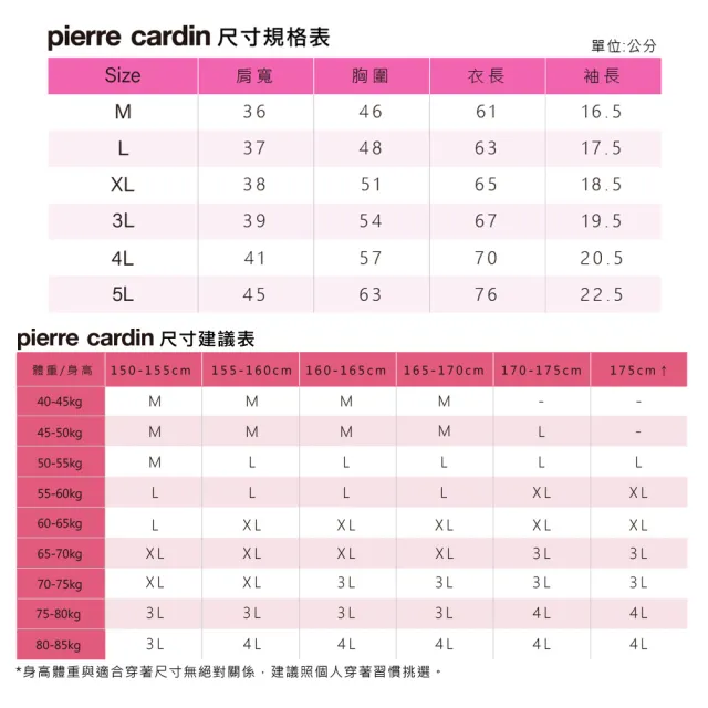 【pierre cardin 皮爾卡登】女款 吸濕排汗定位剪接配色短袖polo衫-桃紅色(4217203-76)