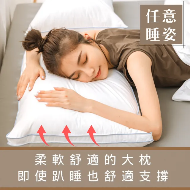 【iDOWN BEDDING】立體舒柔羽絨枕 1 入組(睡感柔軟、舒適、包覆 - 蓬鬆柔軟)