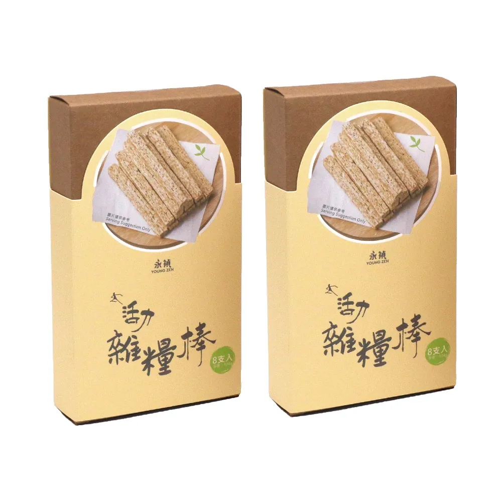【Young zen 永禎】六福活力雜糧棒-糙米牛奶口味104gx2盒組