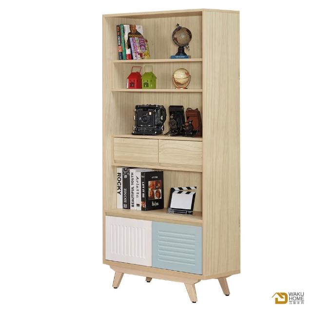 【WAKUHOME 瓦酷家具】Rita北歐撞色風2.7尺書櫃A003-517-5