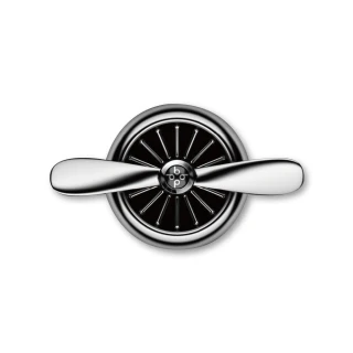 【bbdd】金屬螺旋槳風扇造型汽車用香氛芳香劑-經典銀色(贈海洋香薰片5入)