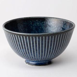 【NITORI 宜得利家居】日本製 超輕量飯碗 窯變紺 中(日本製 ☆超輕量 ☆吳須流☆ 窯變紺)