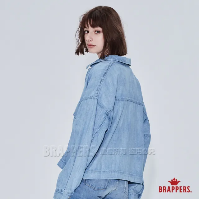 【BRAPPERS】女款 寬版落肩牛仔外套(淺藍)