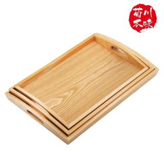 【菊川本味】鐵杉木託盤-長方弧把-39cm(木盤 木託盤 木餐盤 套餐盤 木質託盤 木質盤 火鍋盤 送餐盤)