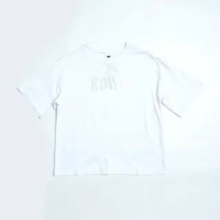 【EDWIN】女裝 EFS雷射光LOGO短袖T恤(白色)
