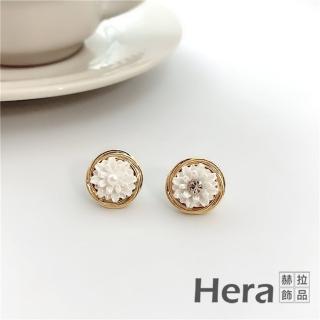 【HERA 赫拉】ll現貨ll理智派生活同款復古花朵圓形耳環 H11008138(飾品)