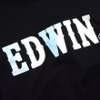 【EDWIN】女裝 EFS雷射光LOGO短袖T恤(黑色)